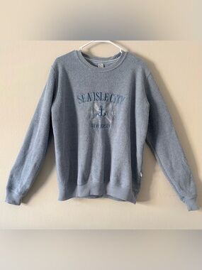 Ragwear Men Blue Knit Crew Neck Pullover Sweater M Embroidered Long Sleeve